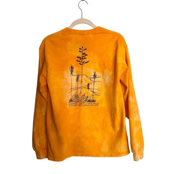 Joshua Tree T-Shirt by The Station Gold Tie Dye Long Sleeve Medium - Picture 1 of 10